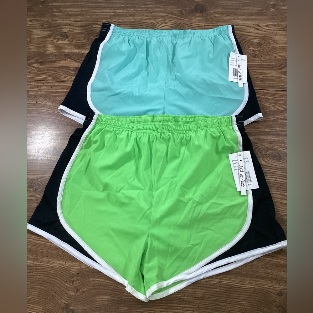 NWT Lot of 2 Just Be Free Running Shorts Size Large
